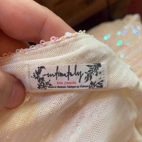 Free People Gold Rush Icicle Pearl Mini Dress Large PRICE FIRM - Picture 8 of 11